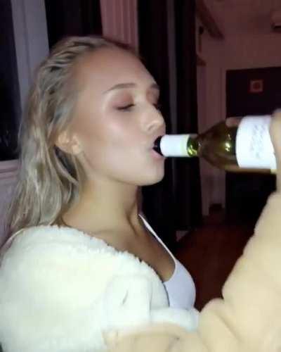 Maren and a bottle