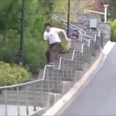 WCGW sliding down a railing.