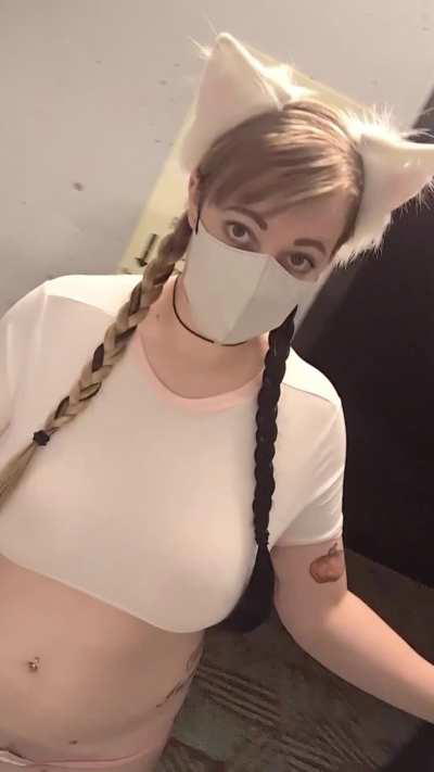 Trying to to moan and get caught (f)