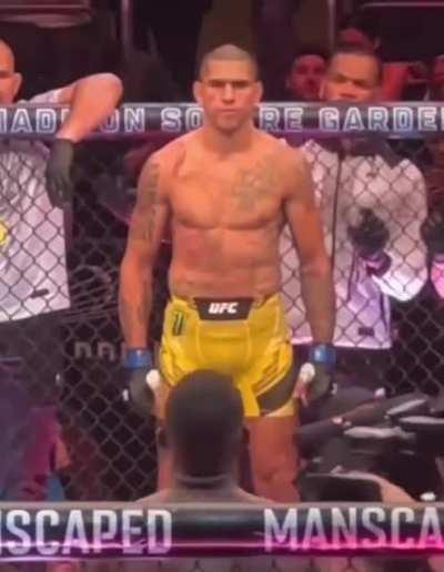 Alex Pereira staring down Izzy before the fight