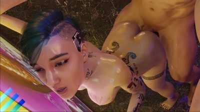 Judy Alvarez fucking in the rain (Echiee) [Cyberpunk 2077]