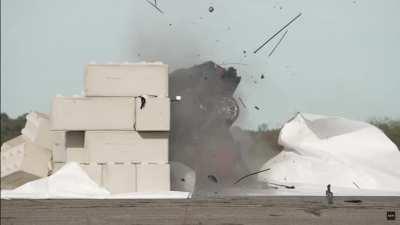 Car hitting a wall at 95mph | 155km/h