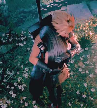 Do you ever think about the fact that Cloud didn't hug Tifa, but actually held her in his arms?  There's a difference...