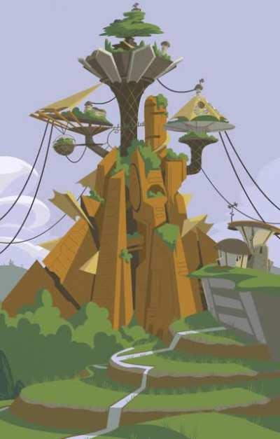 [OC] Welcome to Sun City! One minute of Solarpunk scenery, ideas and vibes. (Updated Earth Day Animation)