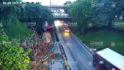 Truck driver loses control