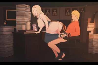 Tsunade helping Naruto in his 'hard' times....