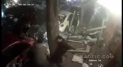 Gas leak at a nightclub in Azerbaijan causes a large explosion, April 3rd 2022.