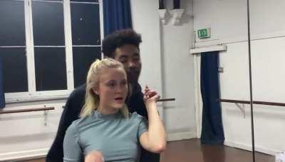 Getting felt up during rehearsals