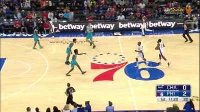 [Highlight] PJ Tucker gets the scrappy rebound and assists the Maxey three on the other end