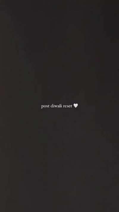 post diwali reset