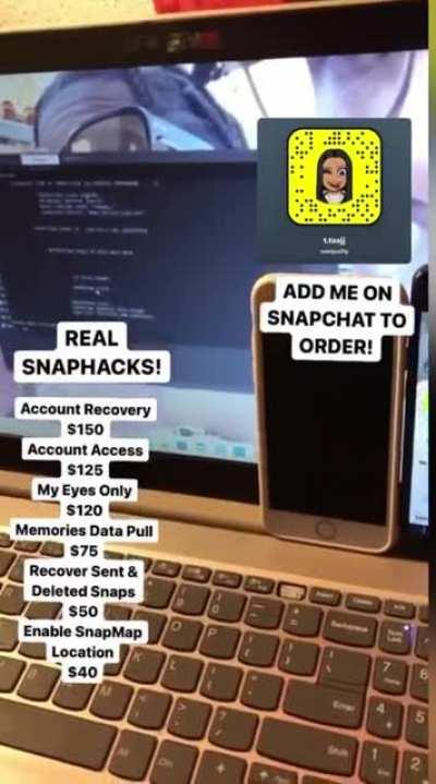 contact @naequality on snapchat to order hacks for social media's like snapchat, instagram, facebook & more! Hit The Telegram Group Link In Comments!