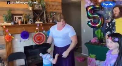 Chad dad dresses up as Luisa for his daughter's birthday