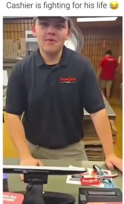 Cashier is fighting for his life