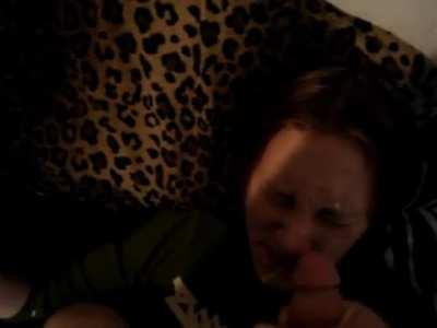 She tries to cover up but he covers her face! 