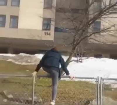 To climb a fence