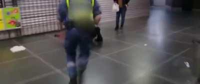 Police officer doing his job very well