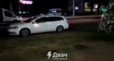 Right now there are messy protests in Belarus, police brutality at its peak. Guy just walked the dog.