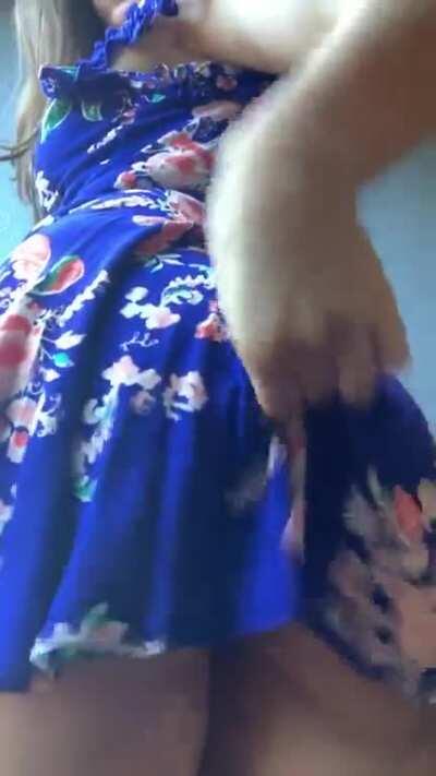 just being silly in a sundress 💙