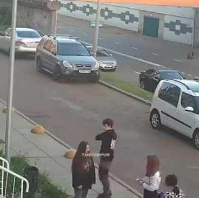 Hitting trash bin for absolutely no reason!