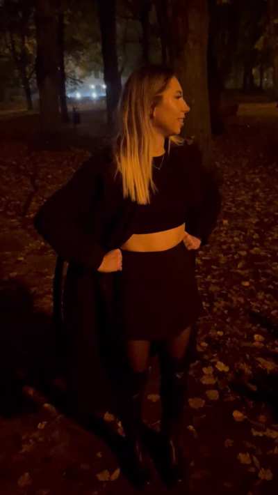 What would you do if you found me exposing my breasts in the public park like this (and you know no one else can find us)