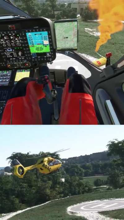 H145 landing at a German hospital