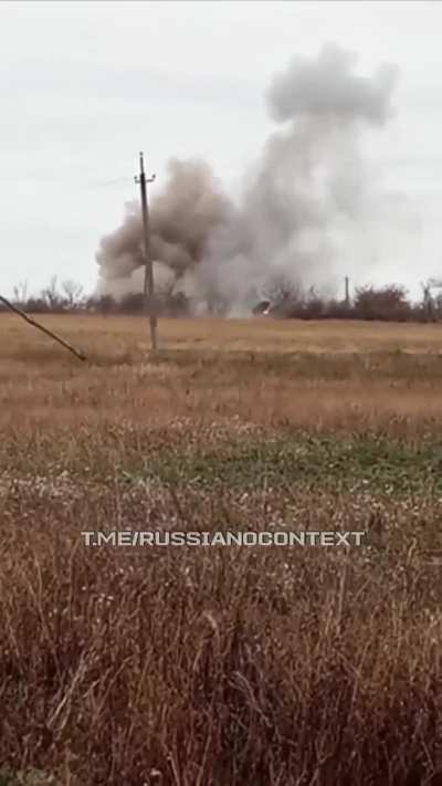 Russian soldiers record their Russian BM-21 Grad MLRS being hit by a Ukrainian HIMARS strike 