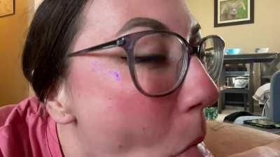 We can see she love it