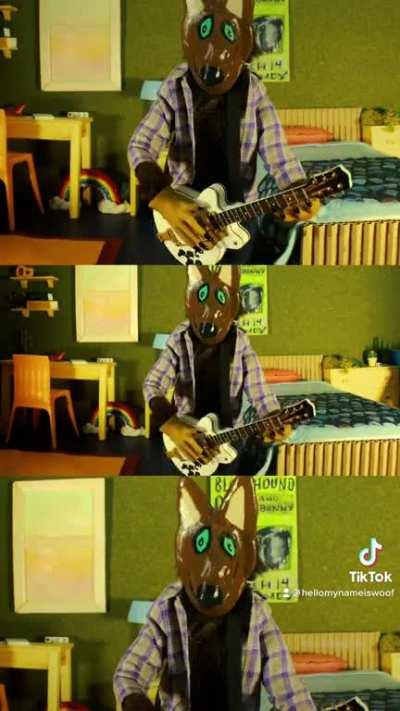 Me in my bedroom shredding to Blink 182 last night.