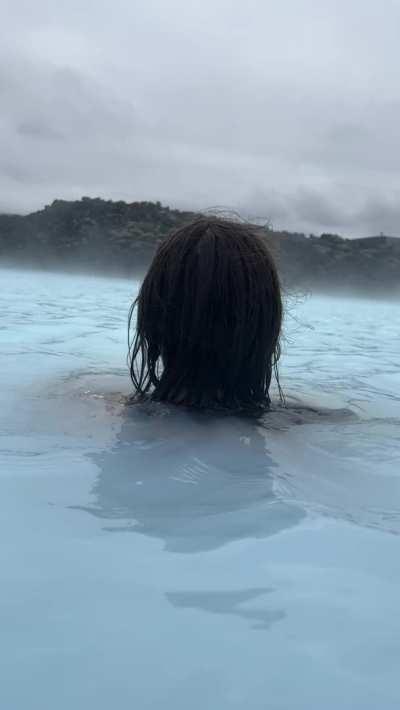 Flashing my ass and pussy at the Blue Lagoon in Iceland