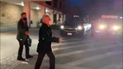 First responders serenade Dr. Fauci as he leaves work on his 80th birthday