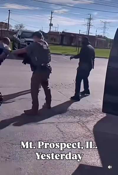 Masked ICE agents brutally kidnapping and disappearing 2 men in Mt. Prospect, IL yesterday. One is seen desperately pleading as he is dragged away to an unmarked truck; while the other gets tased, thrown to the ground and seems visibly injured after.
