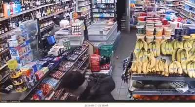 Four men stole bottles of alcohol and cash from a store in Hayes, West London. They even took the shopkeeper's turban off and threw a bottle at his face.