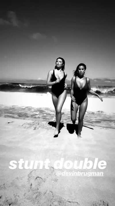 Devin and Lauren Running in SloMo, Bouncing Their Huge Tits