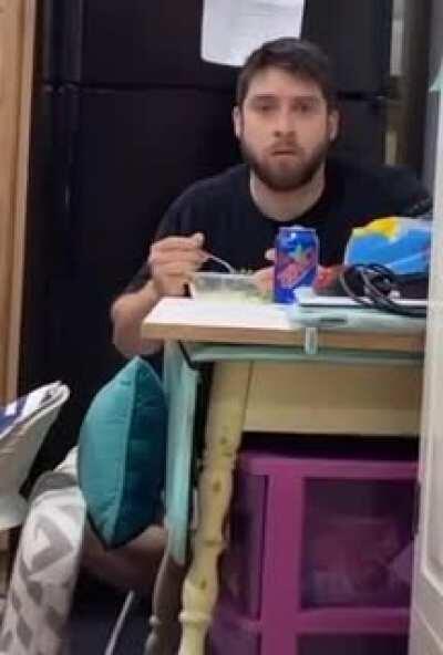 C'mon David it's no place to die, she needs her drink.