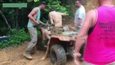 The four wheeler tried like hell, but Cooter was just too fast.