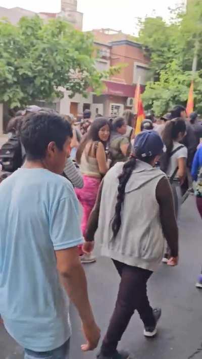 Video de la contramarcha por la visita de Milei a Mendoza
