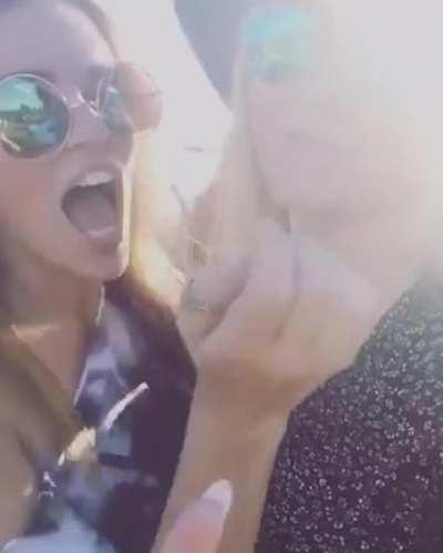 Amy tries to kiss her friend