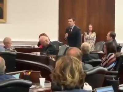 State Senator calls out corruption on senate floor, gets told "We'll call a vote at the right time. I hope you'll miss it."