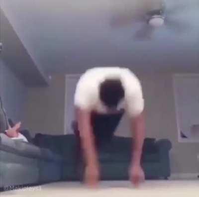 Guy does the worm to terraria music