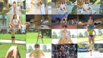 Collage of Leah Gotti Flashing in Public