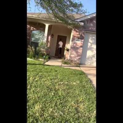 Father gets confronted after his kid whipped on a neighbour's door. He was arrested shortly after for firing his gun.