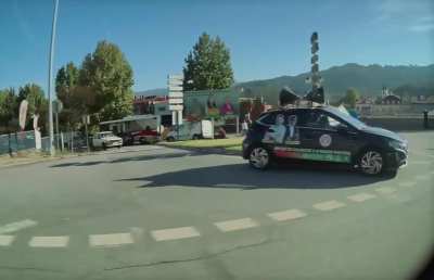 Missed by “that” much. But at least he waved.