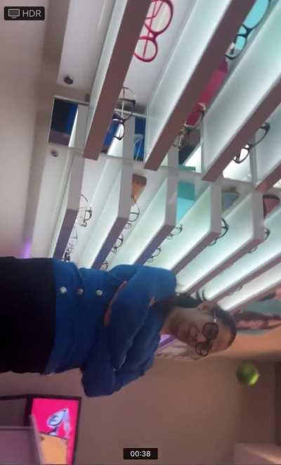 Old Latina starring at bulge looses focus and bites lips pt1