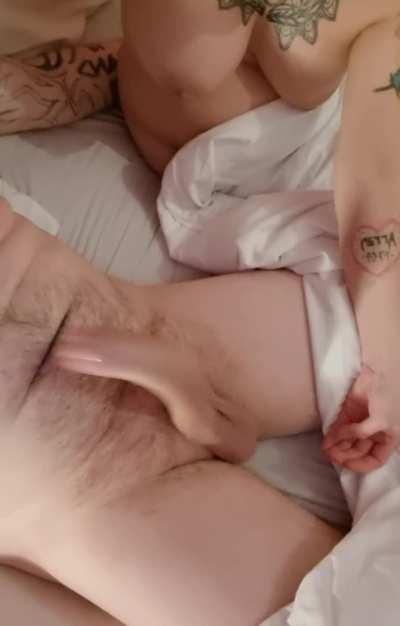 Playing with his cock whilst thinking how am I gona fit it all in