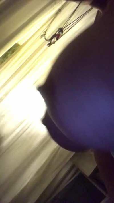 Cheeky upturned boobs dangling.