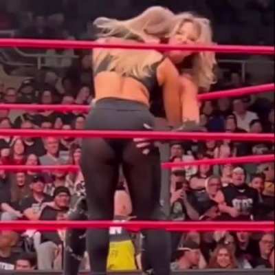 Slow-mo of Anna Jay's butt in black see-through leggings spanked by Harley Cameron 🤤