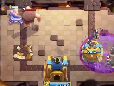 Fully counter a pocket Giant Graveyard for 3 elixer with this exact cannon placement!