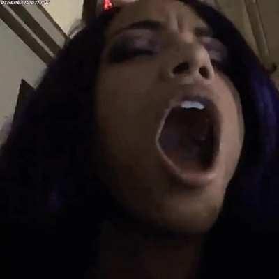 That's it slut, open wide for this dick