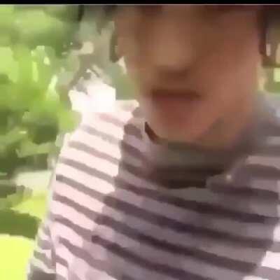 Guy vomits in hat then puts on head