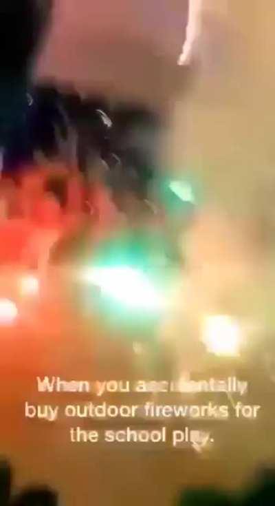 Buying outdoor fireworks for a school play